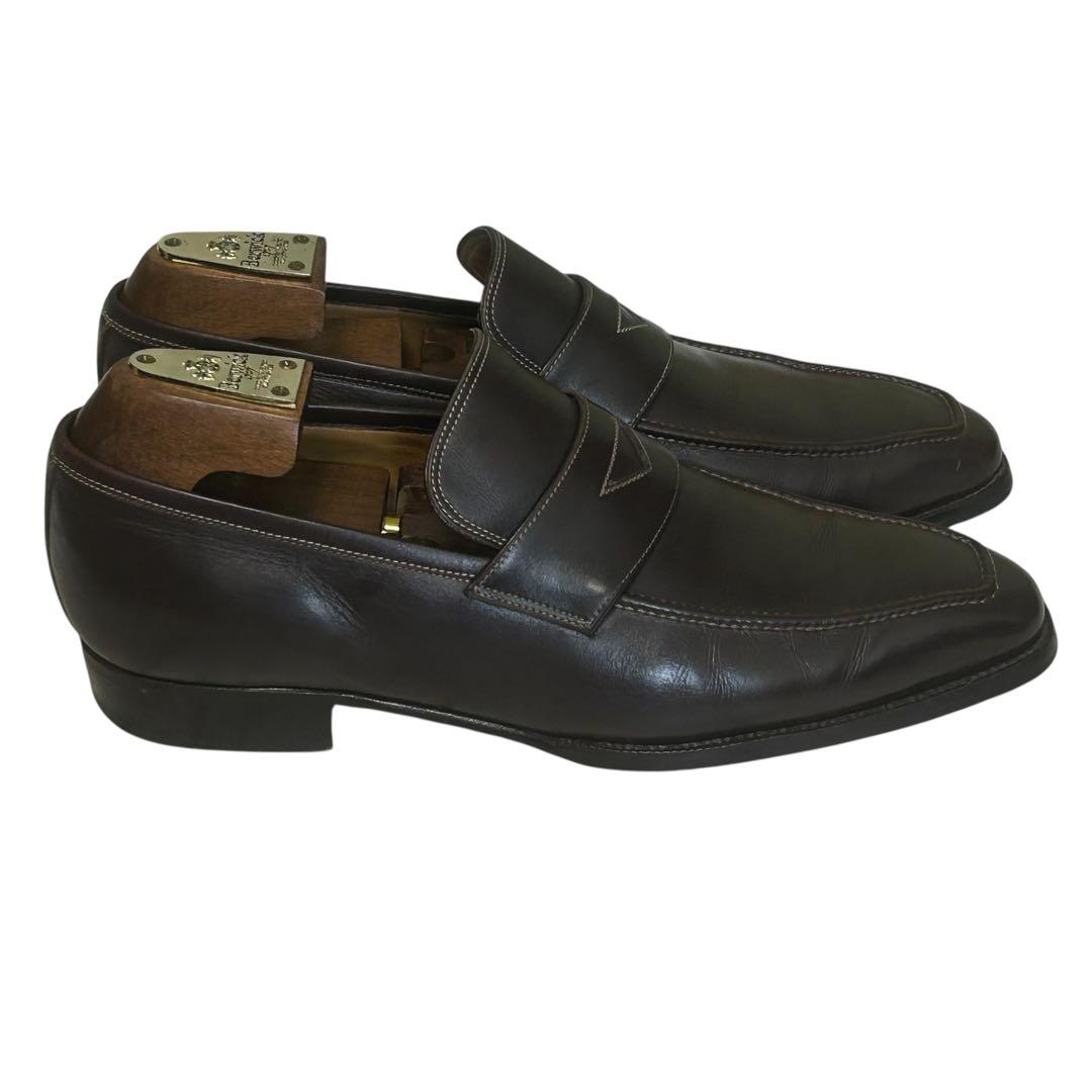 美品 エンツォボナフェ スクエアトゥ ローファー ブラウン　5 1/2