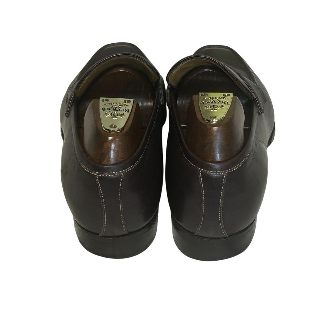 美品 エンツォボナフェ スクエアトゥ ローファー ブラウン　5 1/2