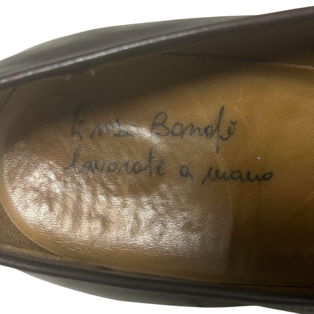 美品 エンツォボナフェ スクエアトゥ ローファー ブラウン　5 1/2