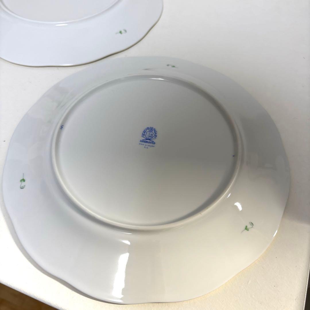 HEREND ヘレンド アポニー グリーン ディナープレート 皿 ２枚