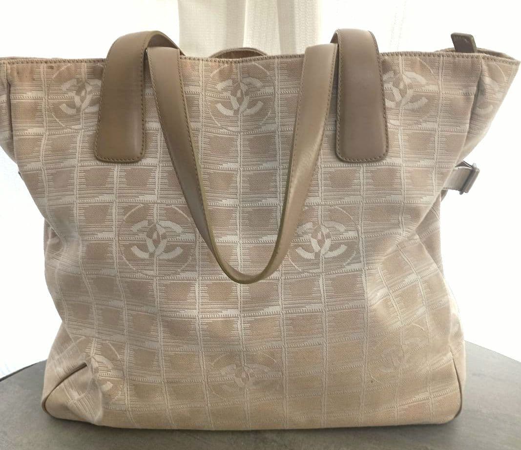 ベージュ チェック柄 トートバッグ