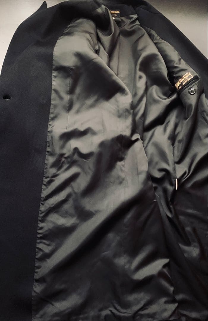 PIERO MASSA. ヴィンテージ　クラシックカシミアコート　伊製　黒