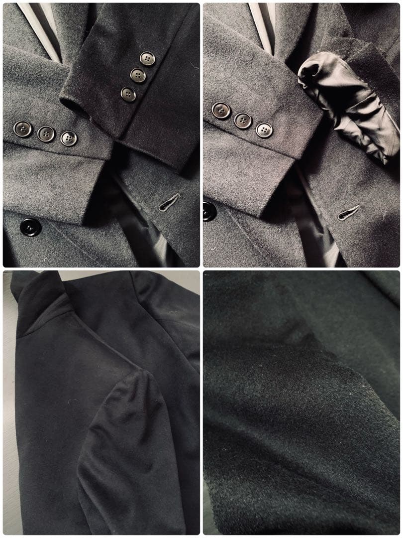 PIERO MASSA. ヴィンテージ　クラシックカシミアコート　伊製　黒