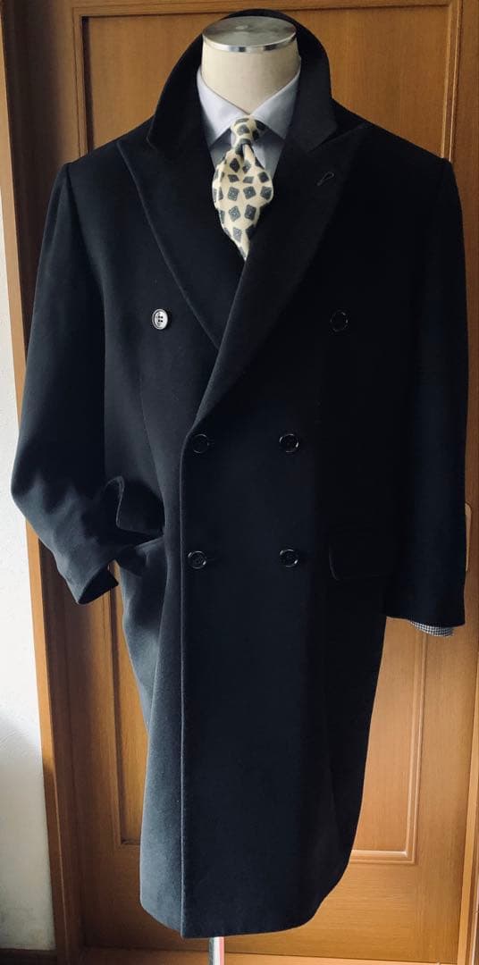 PIERO MASSA. ヴィンテージ　クラシックカシミアコート　伊製　黒