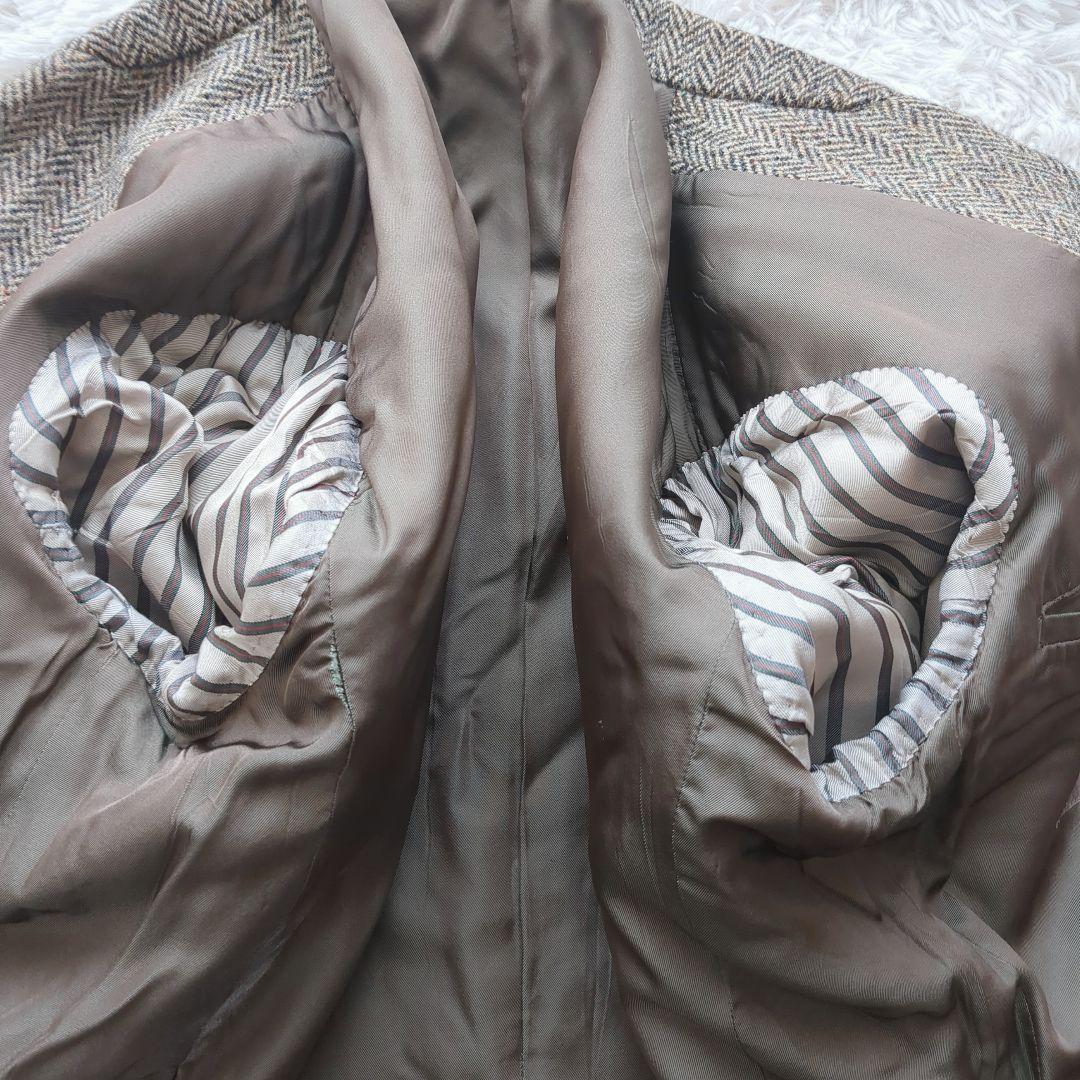 メンズビギ ハリスツィード テーラードジャケット ヘリンボーン L マルチカラー