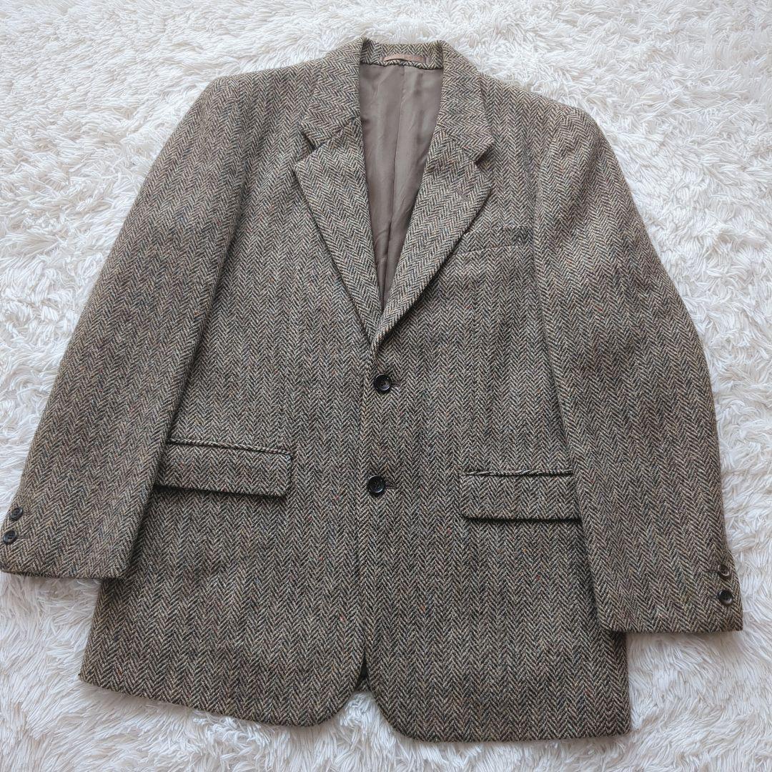 メンズビギ ハリスツィード テーラードジャケット ヘリンボーン L マルチカラー