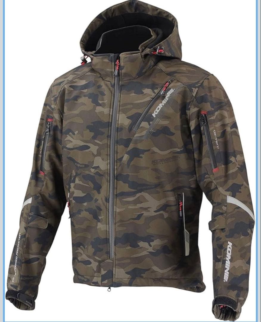 美品 コミネバイク用 ジャケット プロテクトソフトシェルウィンターパーカー5XL