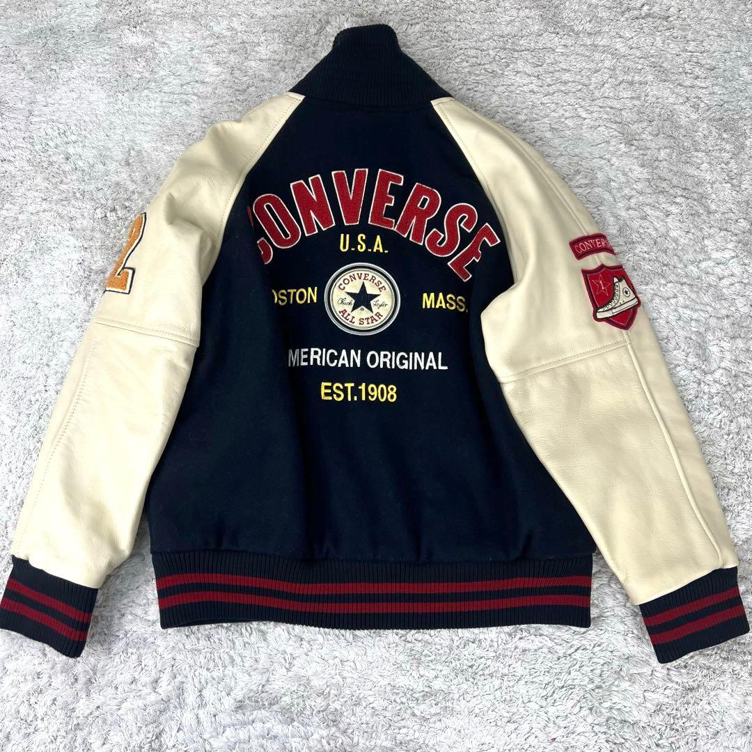 【激レア】CONVERSE コンバース スタジャン M 袖レザー切り替え　M