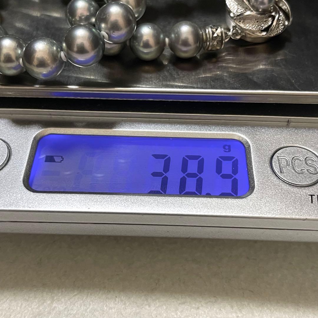 【テリ強✨美品】 あこや真珠 ネックレス 7.5-8.0 パール グレー 本真珠