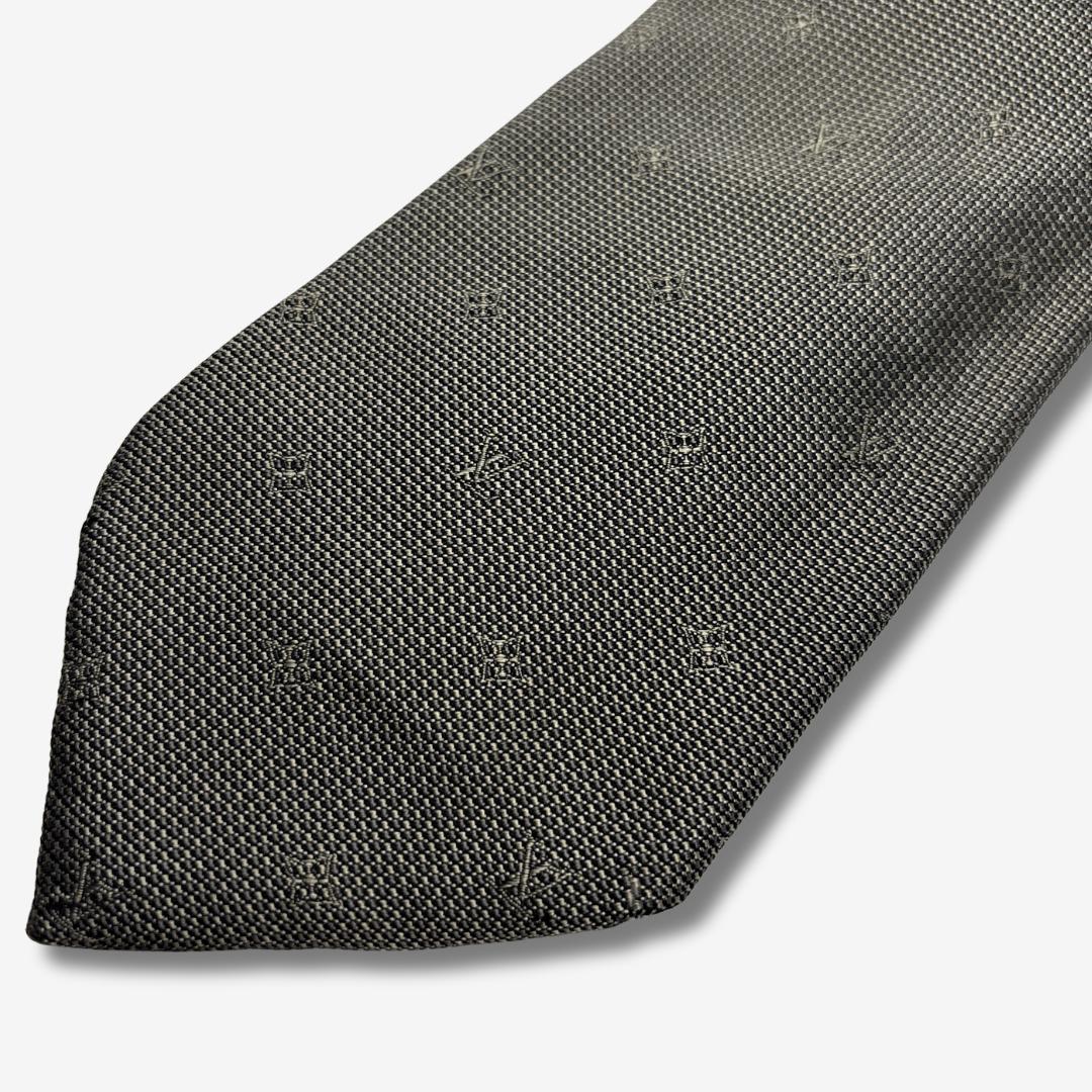 LOUIS VUITTON シルクネクタイ モノグラム柄 グレー