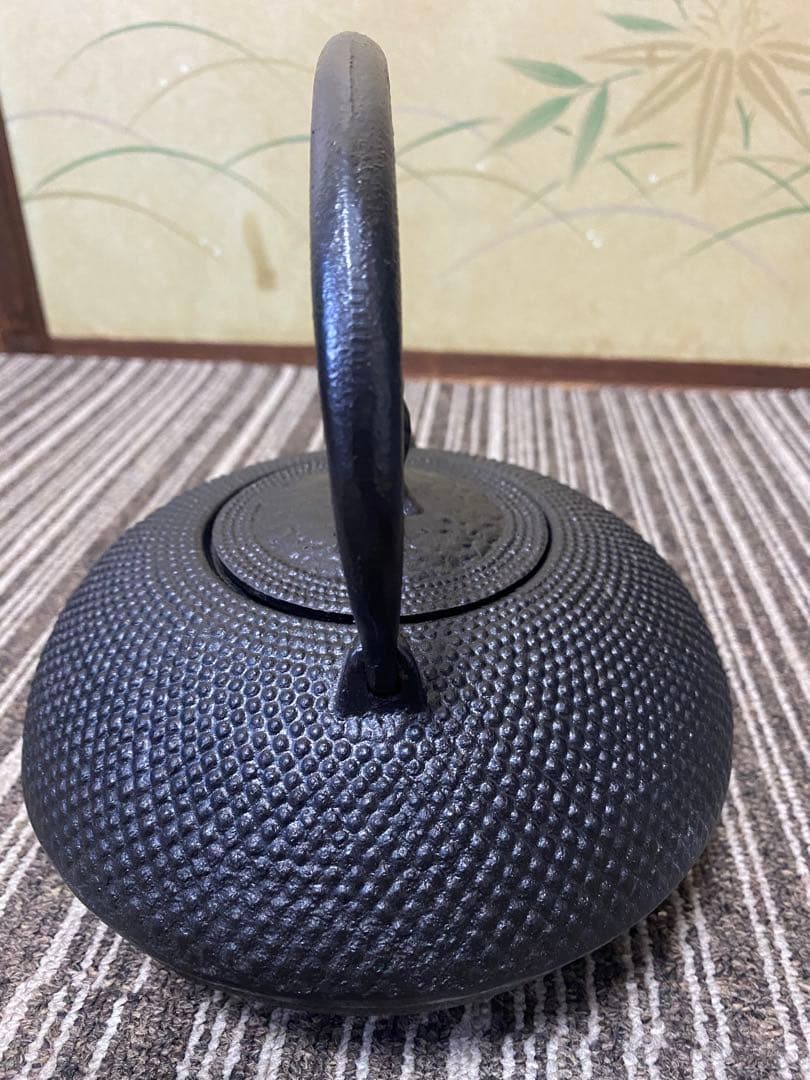 日本製　未使用　特大アラレ鉄瓶　鉄瓶　鉄器　 急須　茶道具　鉄鋳物製　イシガキ産