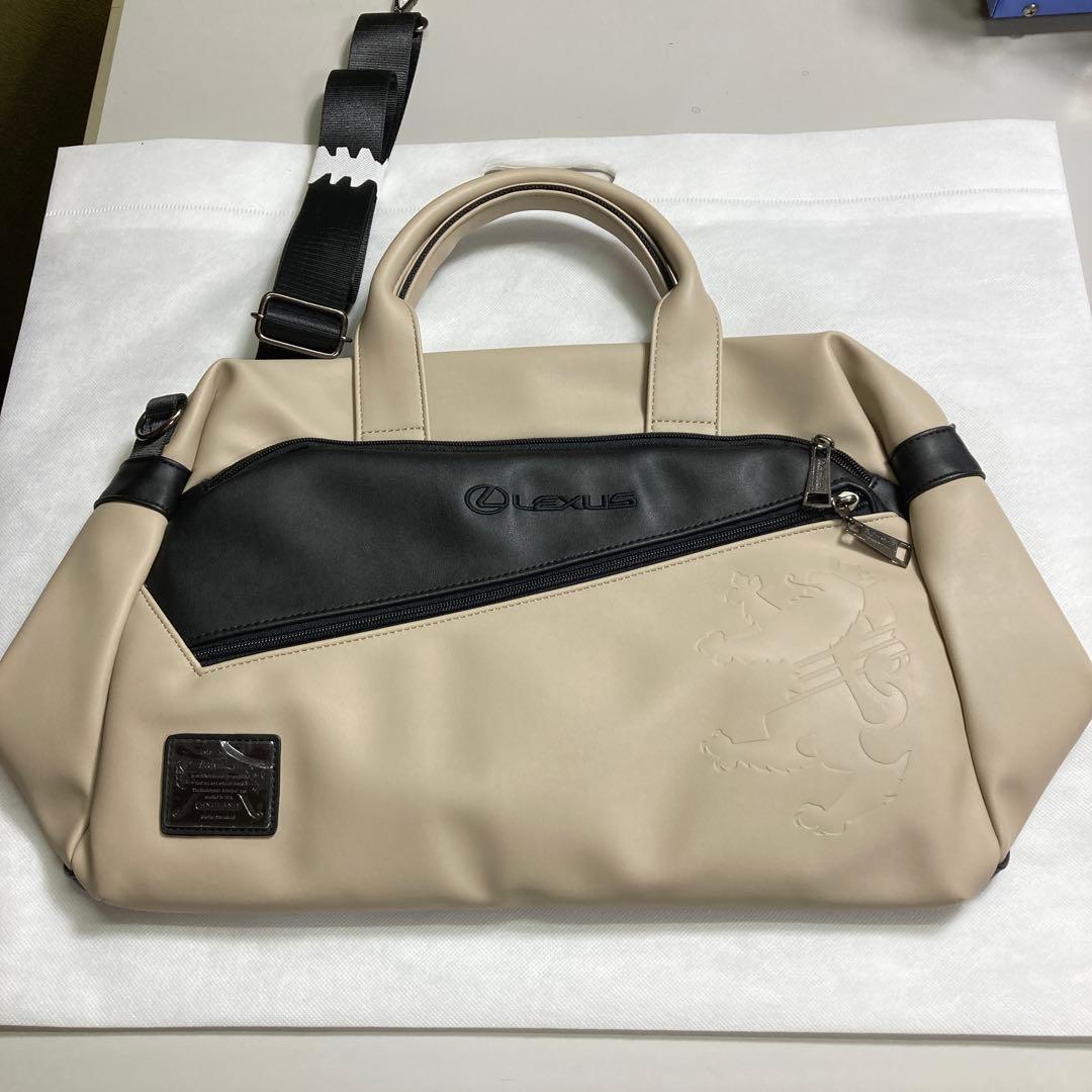 Lexus ✖︎admiralボストンバック合成皮革 バッグ ベージュ/ブラック