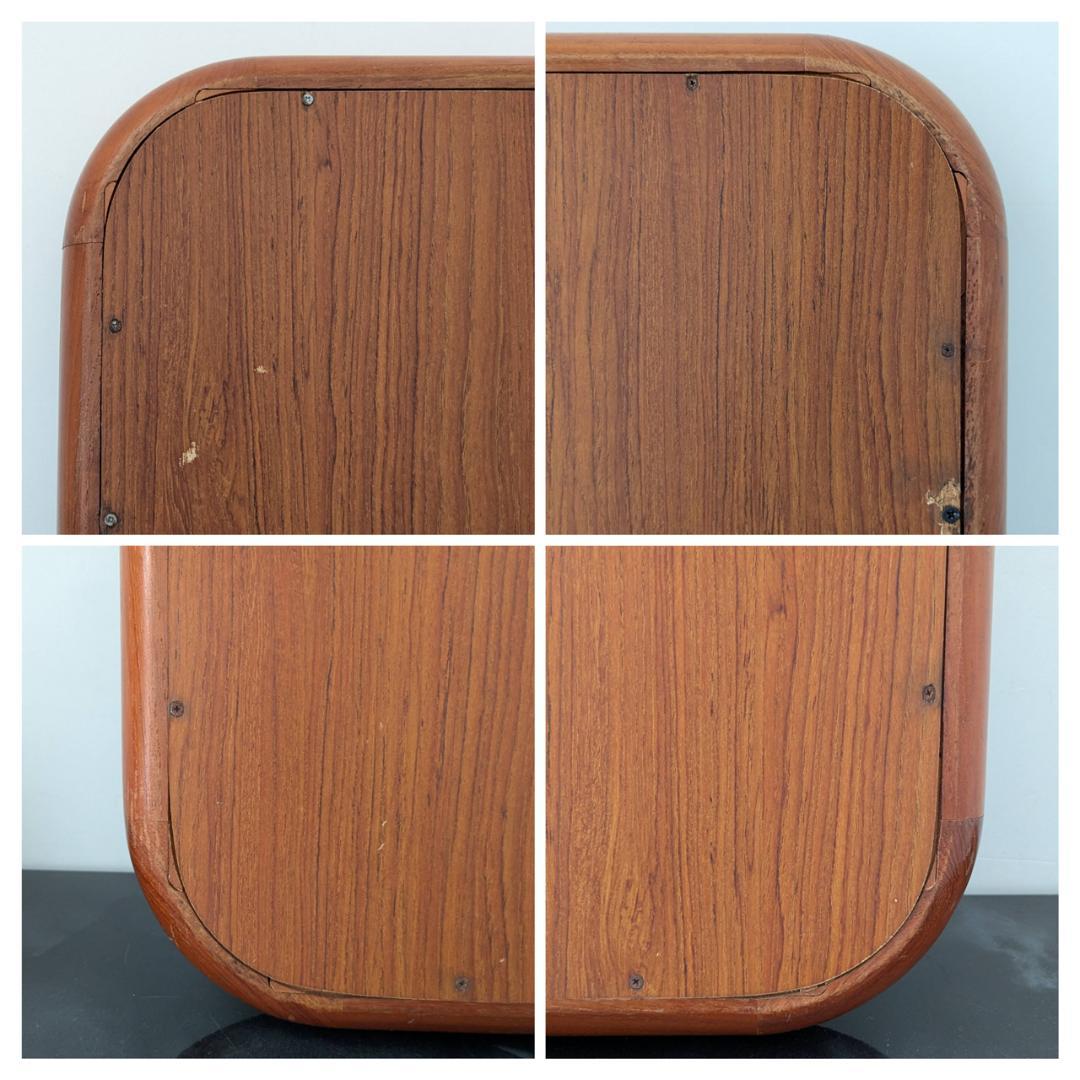 ヴィンテージ ウッドフレーム ミラー 木製 置き鏡 立て掛け鏡 無垢 チーク材