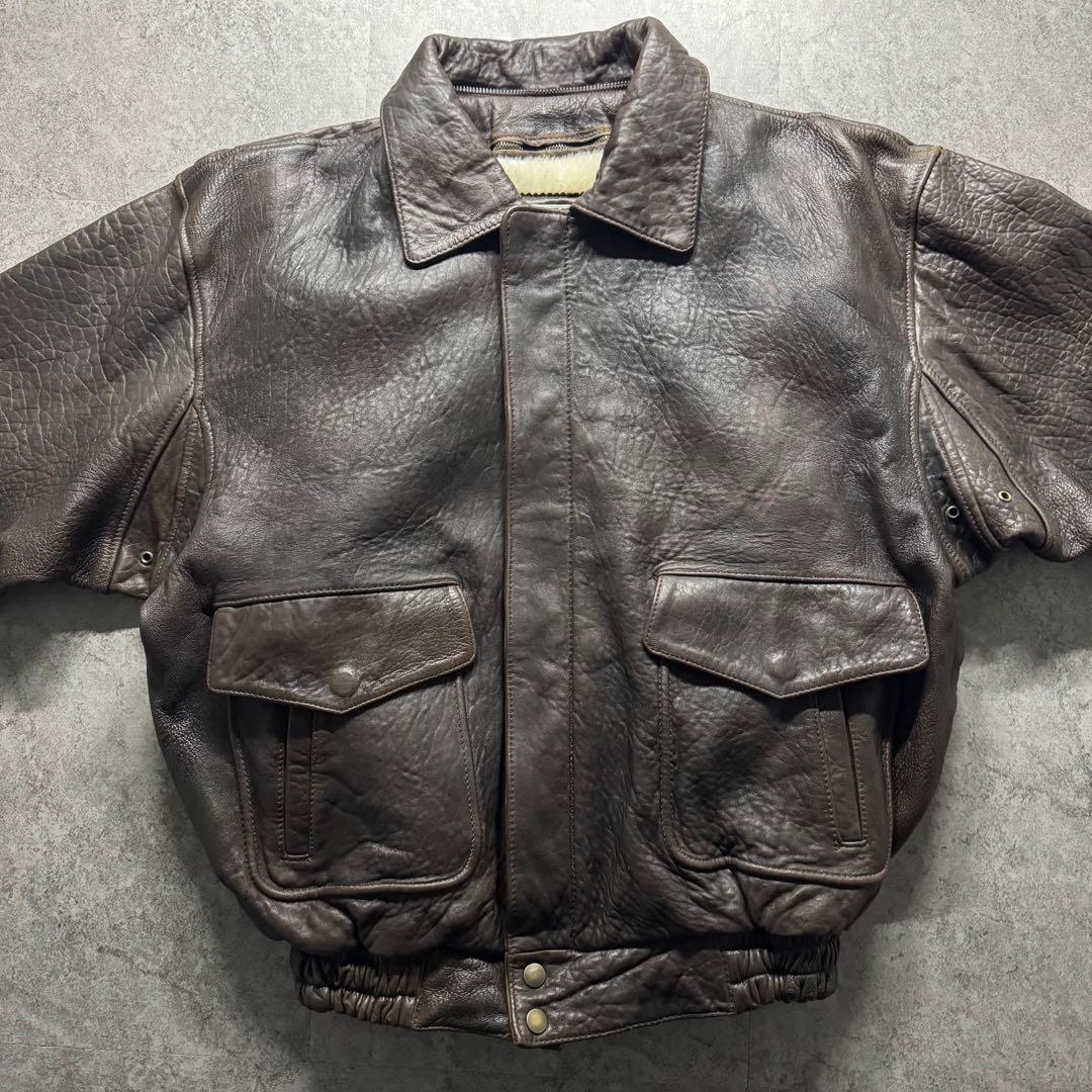 【90s vintage】フライトジャケット　L A-2 シープスキン　裏ボア