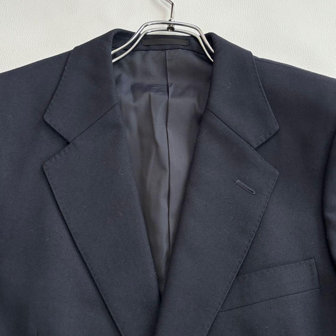 バーバリー[銀ボタンXLサイズ]テーラードジャケット 紺ブレ 裏地ホースロゴ