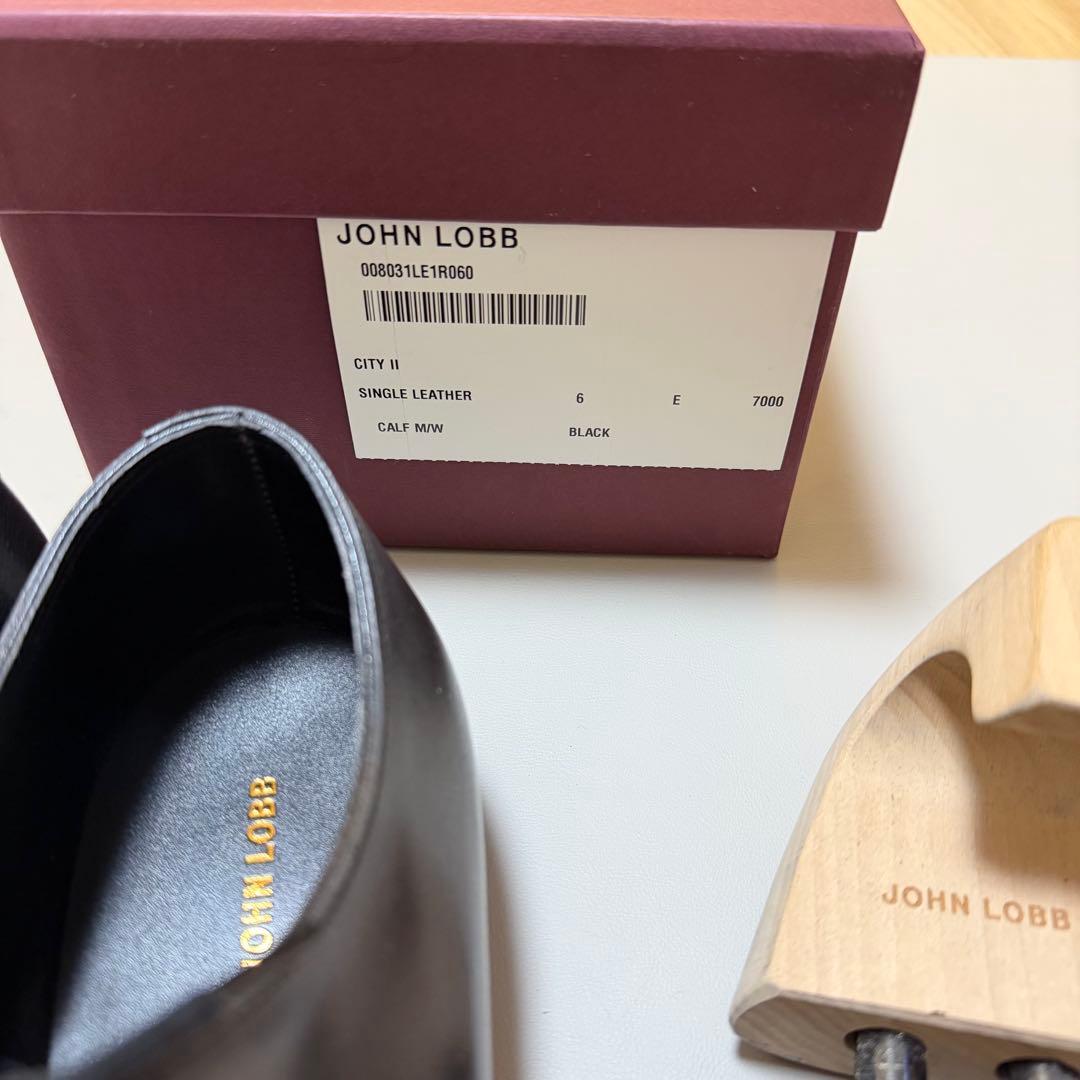 新品未使用　ジョンロブ シティ2 ストレートチップ キャップトゥ 6 黒