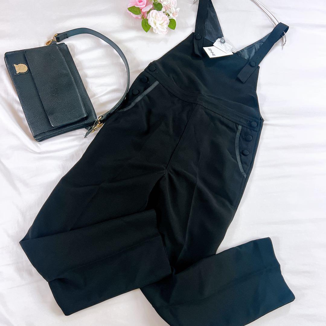 【タグ付き・未使用・完売商品！】JENNE 美シルエットサロペット 黒 Ｌ