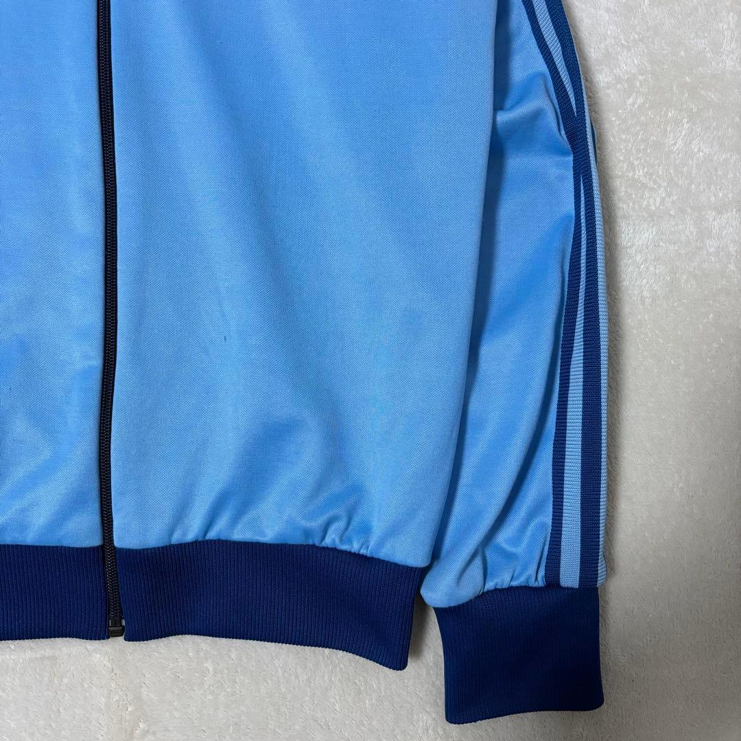 アディダス 80s ビンテージ　トラックジャケット トレフォイルロゴ　水色