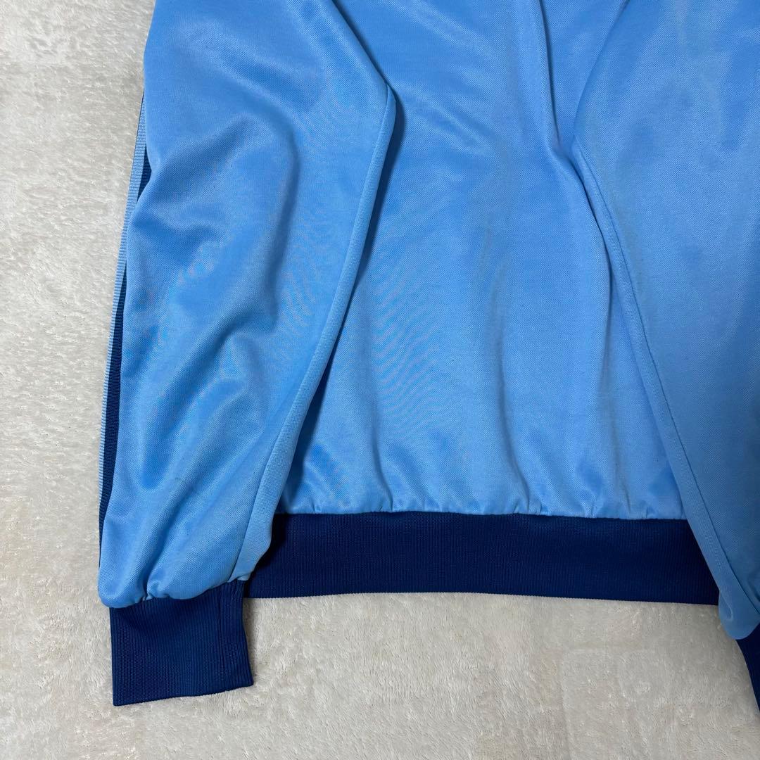 アディダス 80s ビンテージ　トラックジャケット トレフォイルロゴ　水色