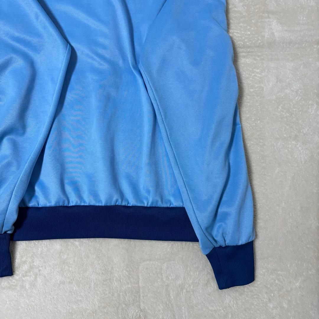 アディダス 80s ビンテージ　トラックジャケット トレフォイルロゴ　水色