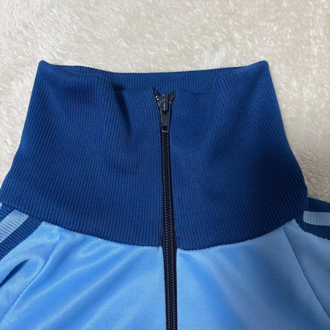 アディダス 80s ビンテージ　トラックジャケット トレフォイルロゴ　水色