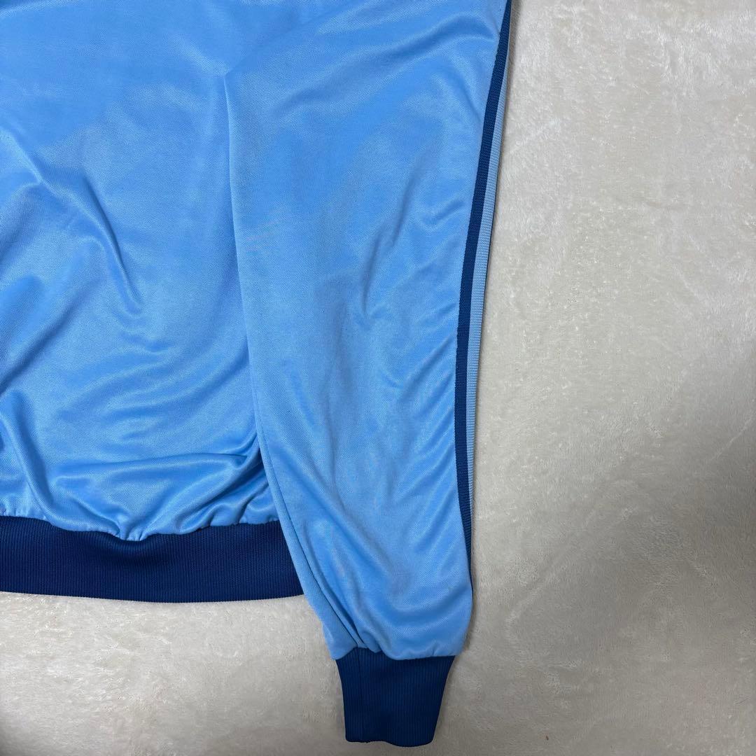 アディダス 80s ビンテージ　トラックジャケット トレフォイルロゴ　水色