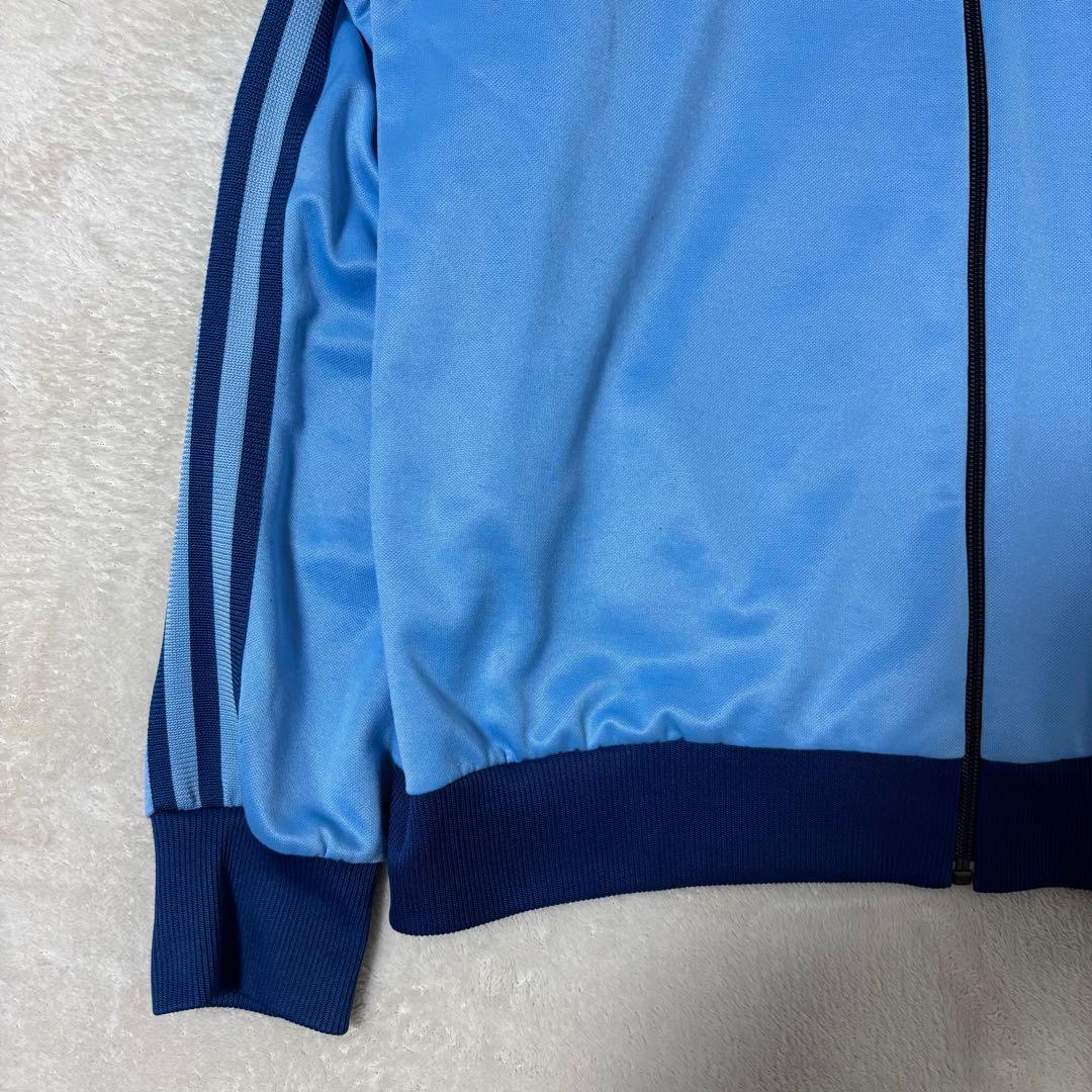 アディダス 80s ビンテージ　トラックジャケット トレフォイルロゴ　水色