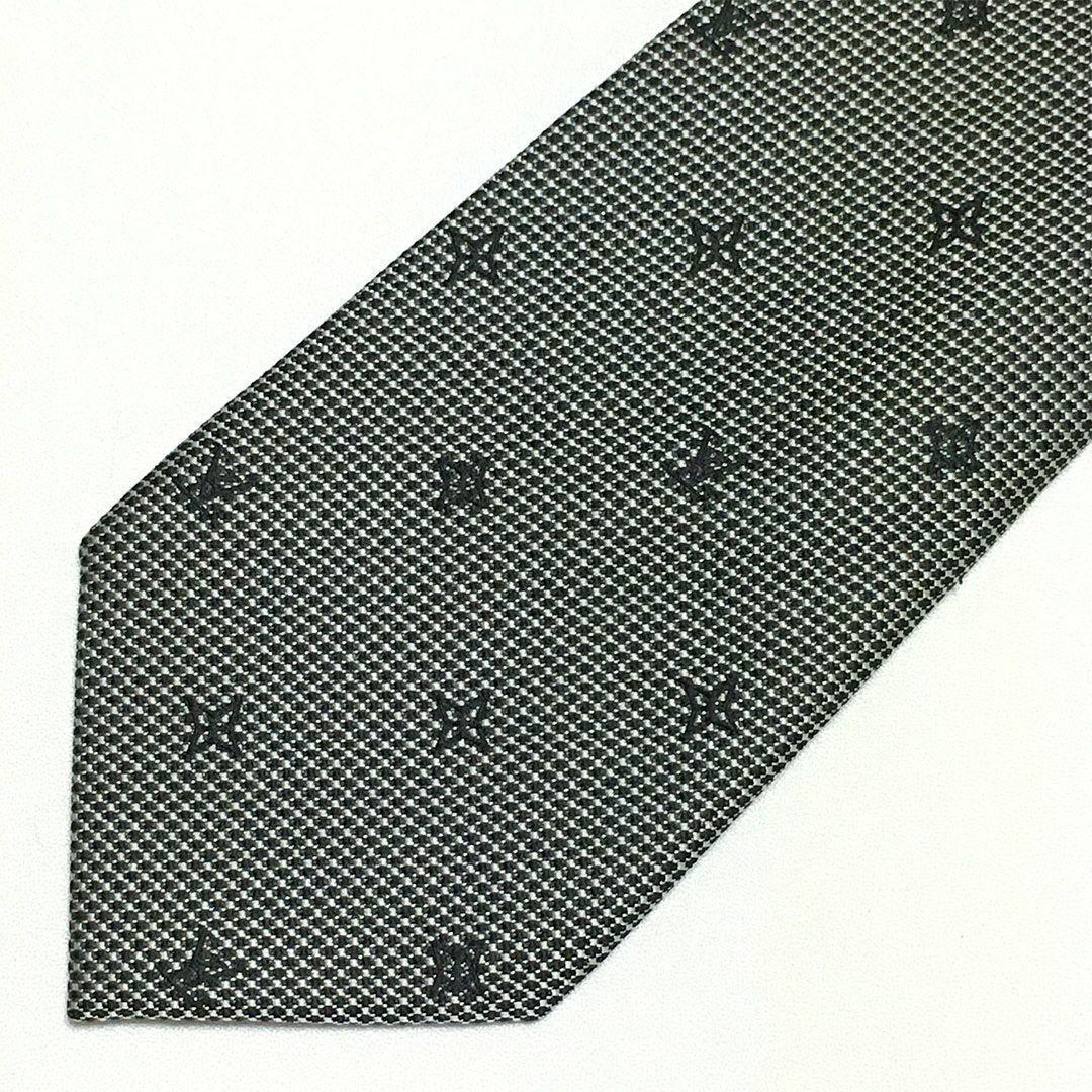 未使用級 ルイヴィトン Louis Vuitton ネクタイ ブラック系 LV柄