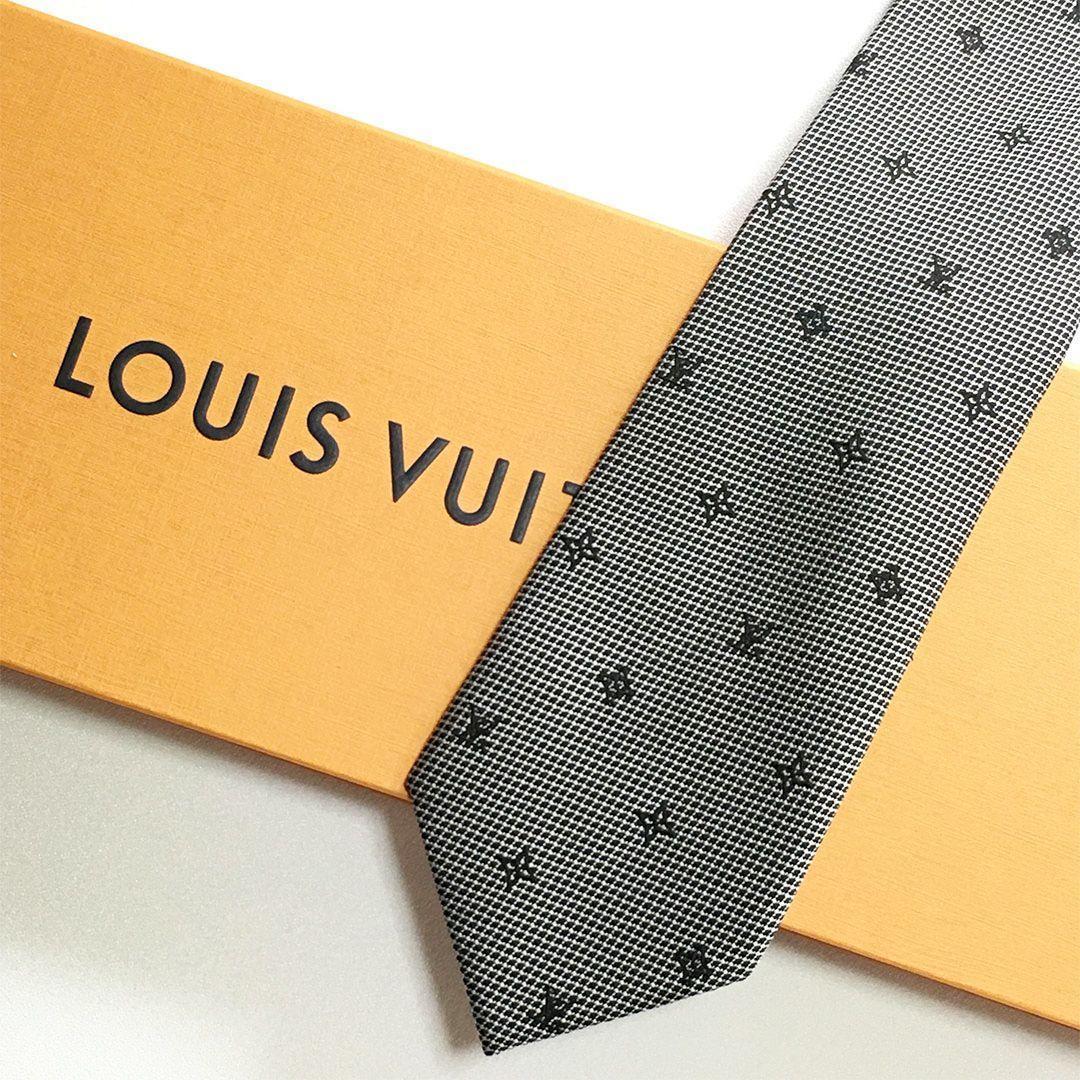 未使用級 ルイヴィトン Louis Vuitton ネクタイ ブラック系 LV柄