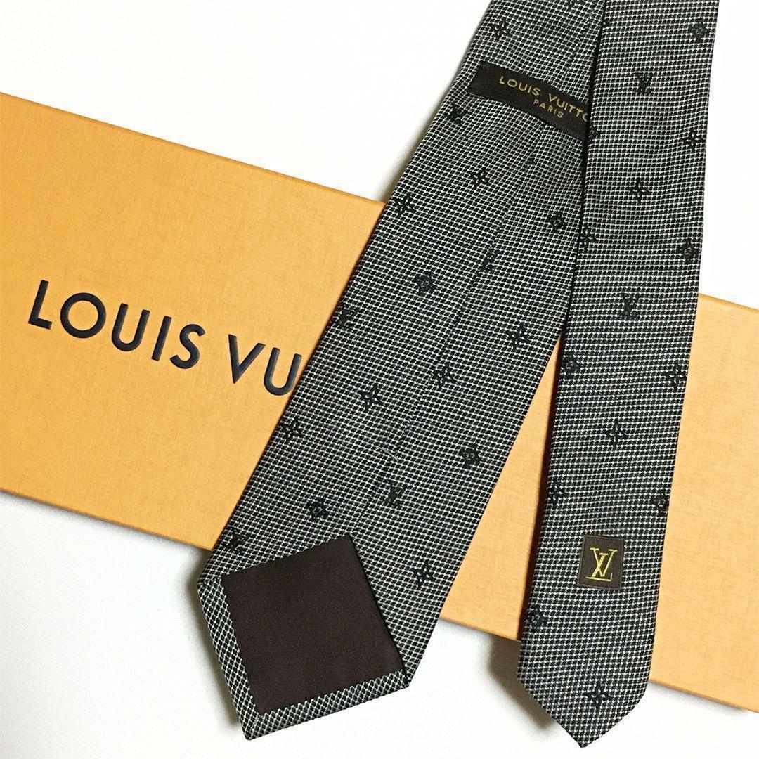 未使用級 ルイヴィトン Louis Vuitton ネクタイ ブラック系 LV柄