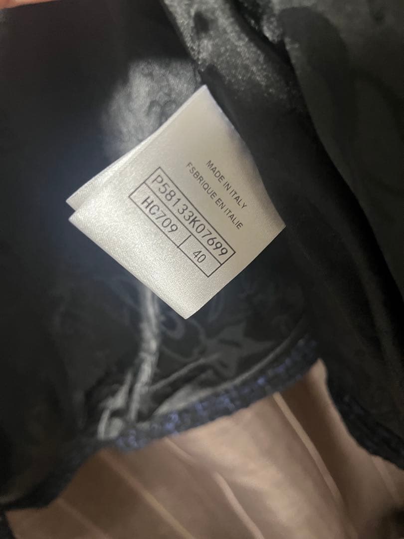 【美品】レディース　ノーカラージャケット ネイビー