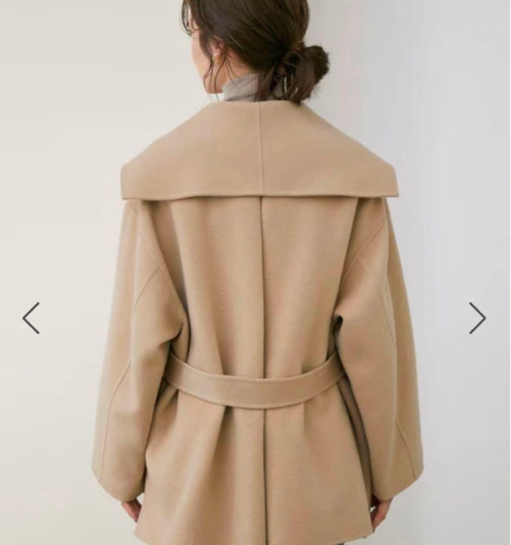 【ROPEロペ】リバーメルトンセーラーカラーショートフォルムコート