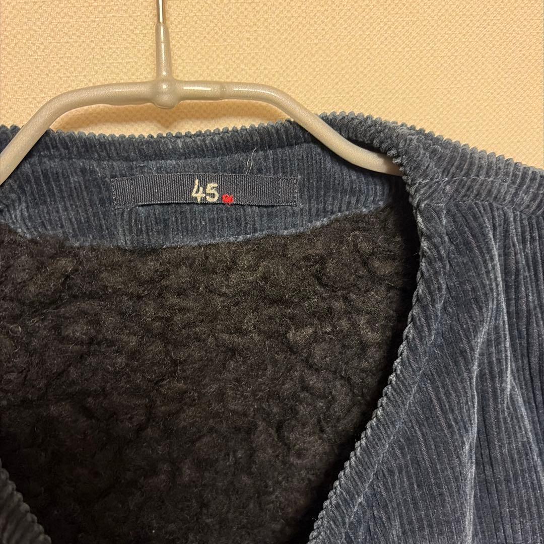 45R 45rpm コーデュロイ ボア ベスト ネイビー M サイズ3