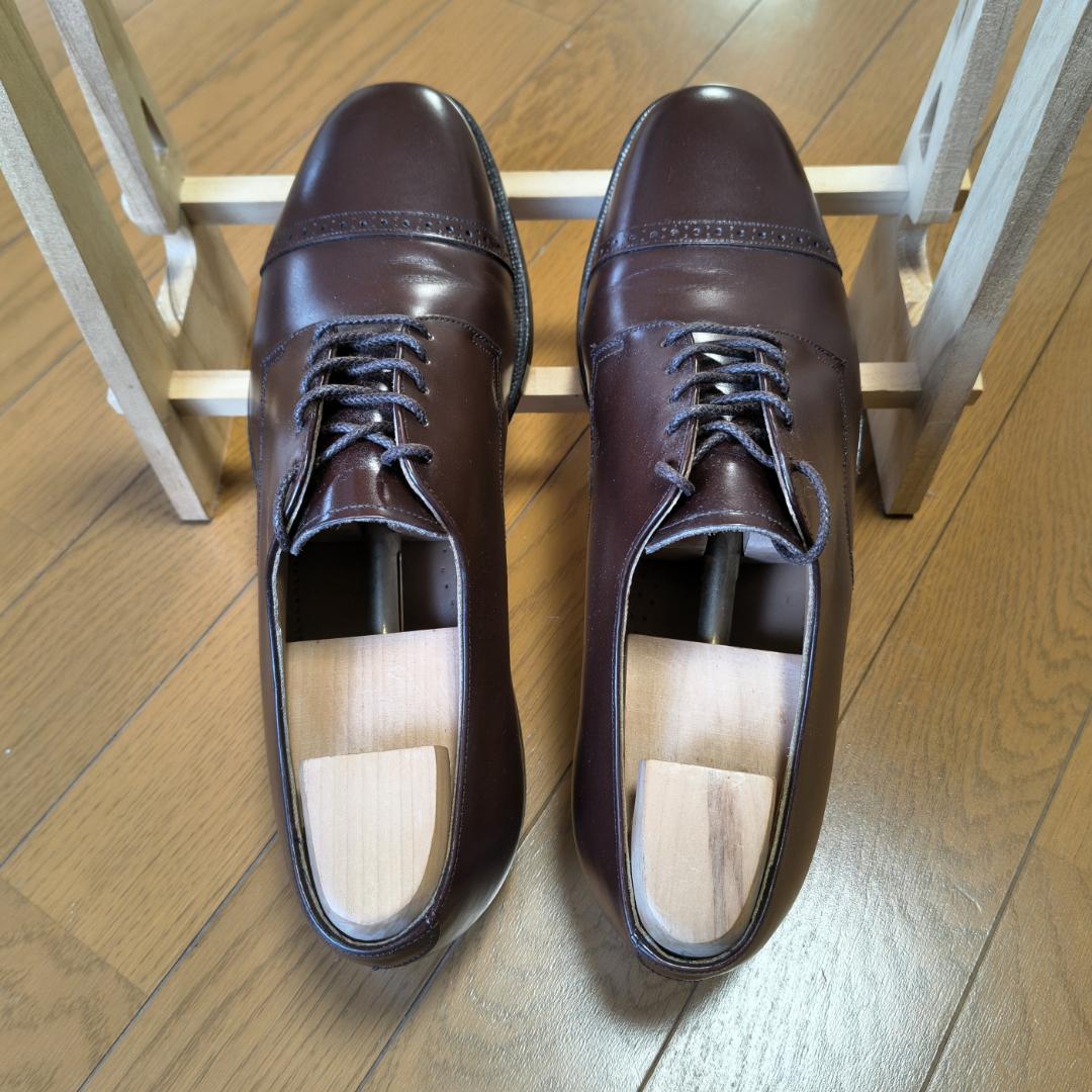 美品リカラー済 キャップトゥ ジョンストン＆マーフィー ブラウン 10　USA製