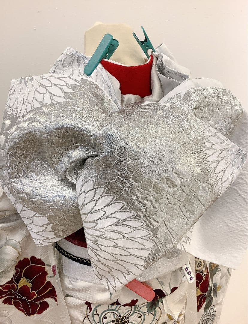 白地　上品な梅と菊の古典振袖フルセット