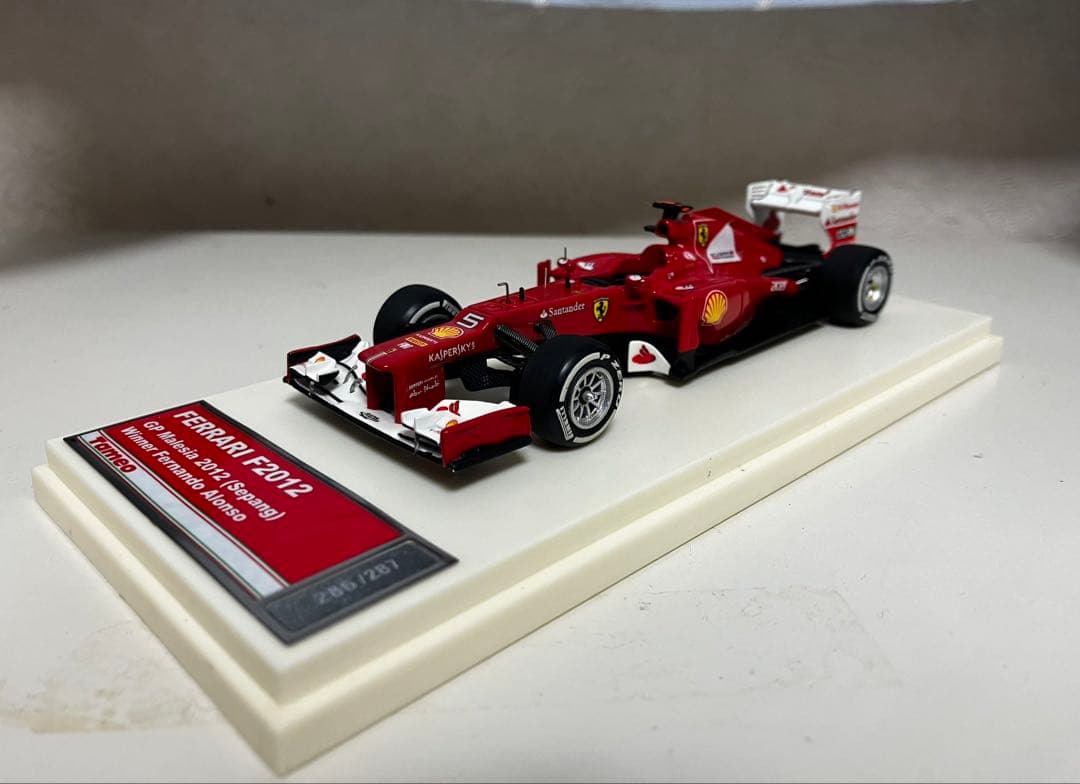 タメオ 1/43ミニカー フェラーリF2012 マレーシアGP アロンソ 完成品