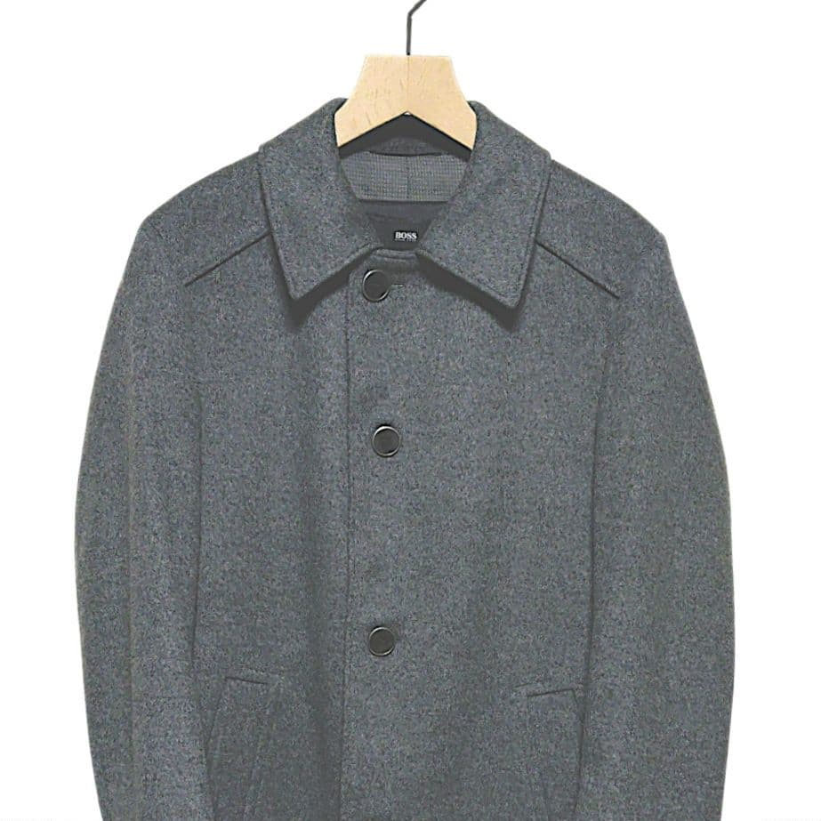 HUGO BOSS ヒューゴボス カシミヤ・ウール混ステンカラーコート