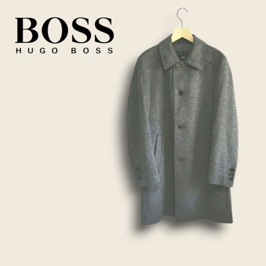 HUGO BOSS ヒューゴボス カシミヤ・ウール混ステンカラーコート