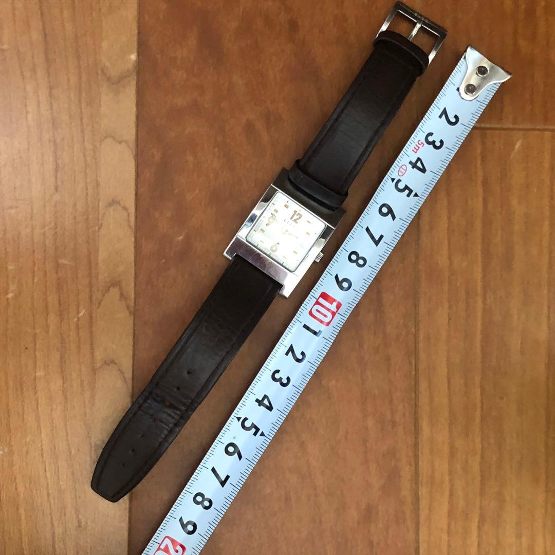 GUCCI 7700M 電池新品　アナログ時計 レザーベルト