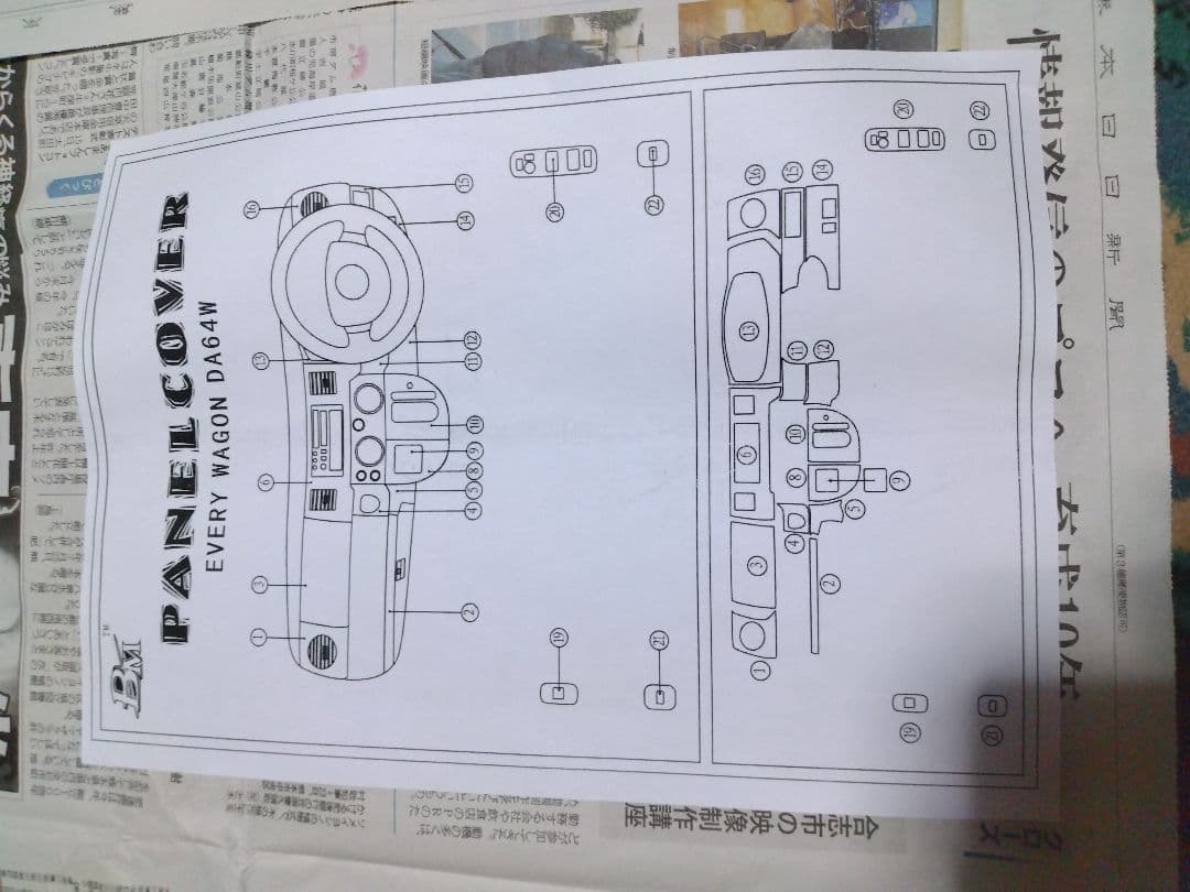 DA64Wエブリィワゴン インパネパネルセット ブラックウッド