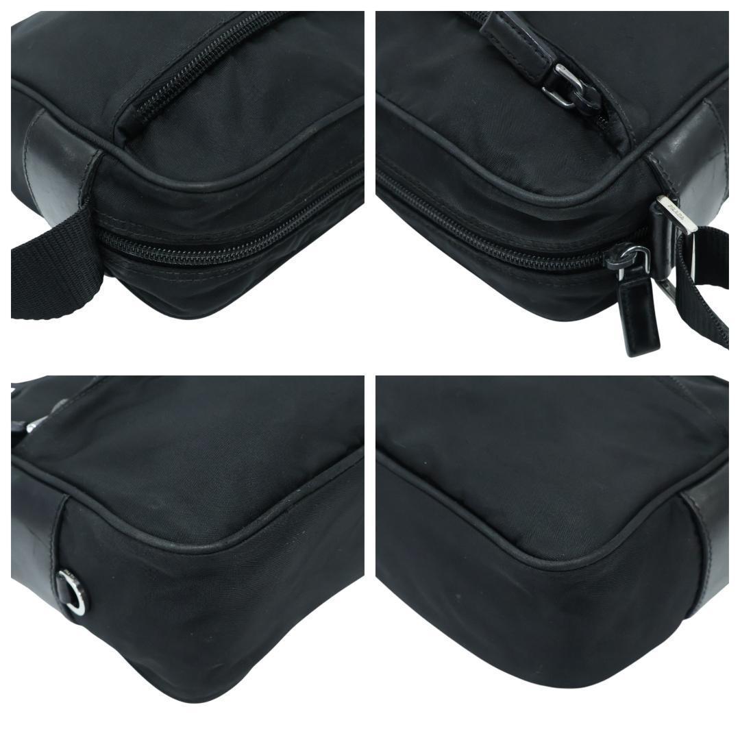 美品 PRADA プラダ ショルダーバッグ カメラバッグ 三角ロゴ ナイロン 黒