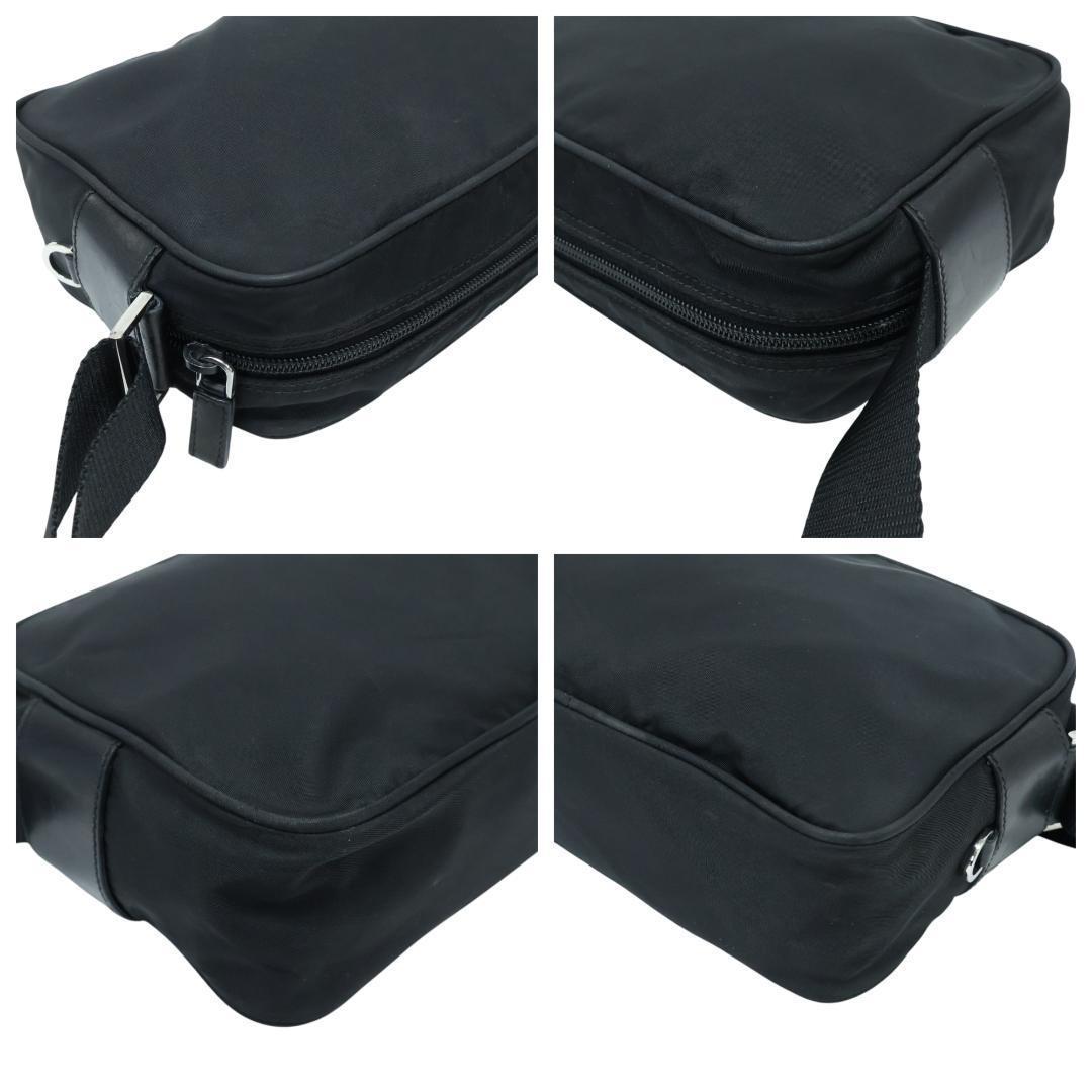 美品 PRADA プラダ ショルダーバッグ カメラバッグ 三角ロゴ ナイロン 黒