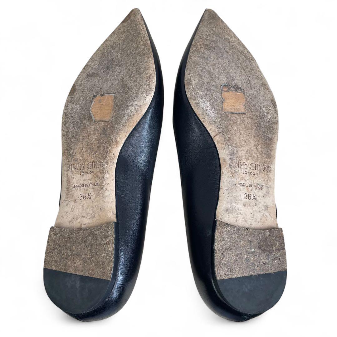 美品　ジミーチュウ　SAIA FLAT フラットシューズ レザー　メッシュ