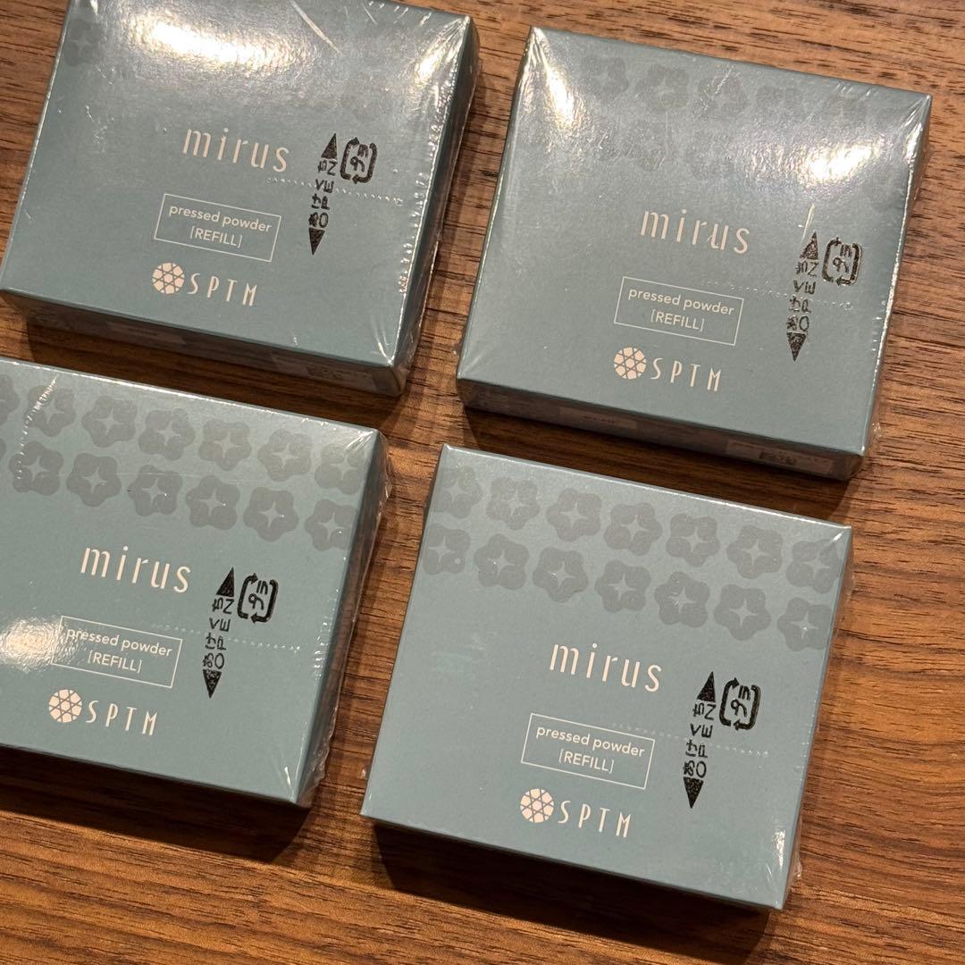セプテム mirus プレストパウダー リフィル4個＋専用パフ1個セット