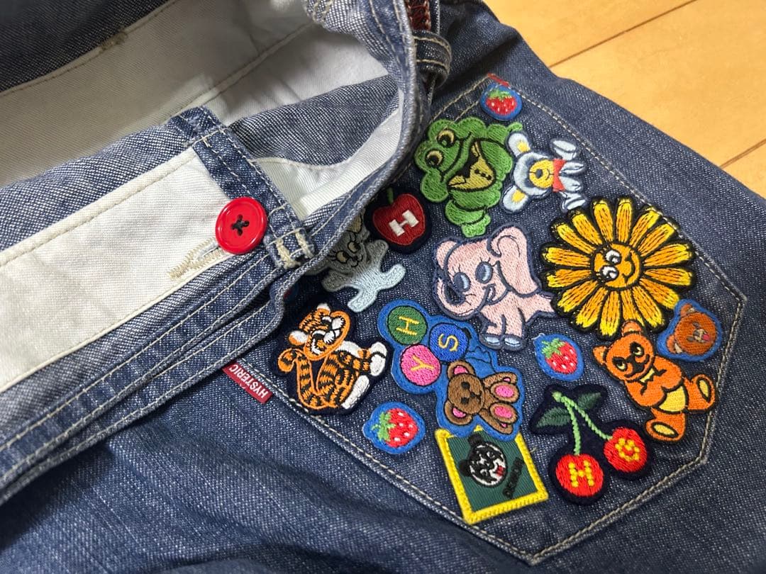 HYSTERIC GLAMURデニム サロペット ジャンパースカート ワッペン