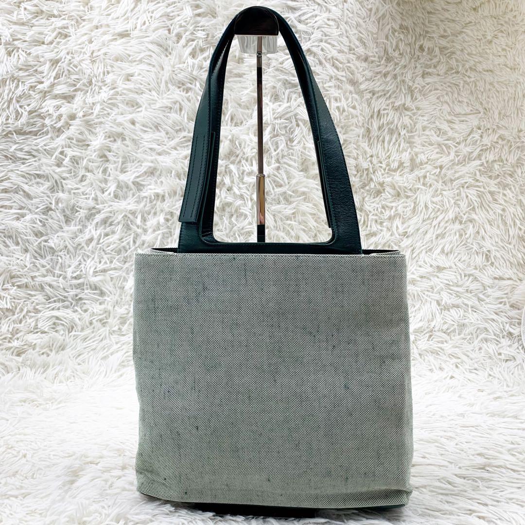 【✨極美品✨】プラダ トートバッグ キャンバス レザー グリーン