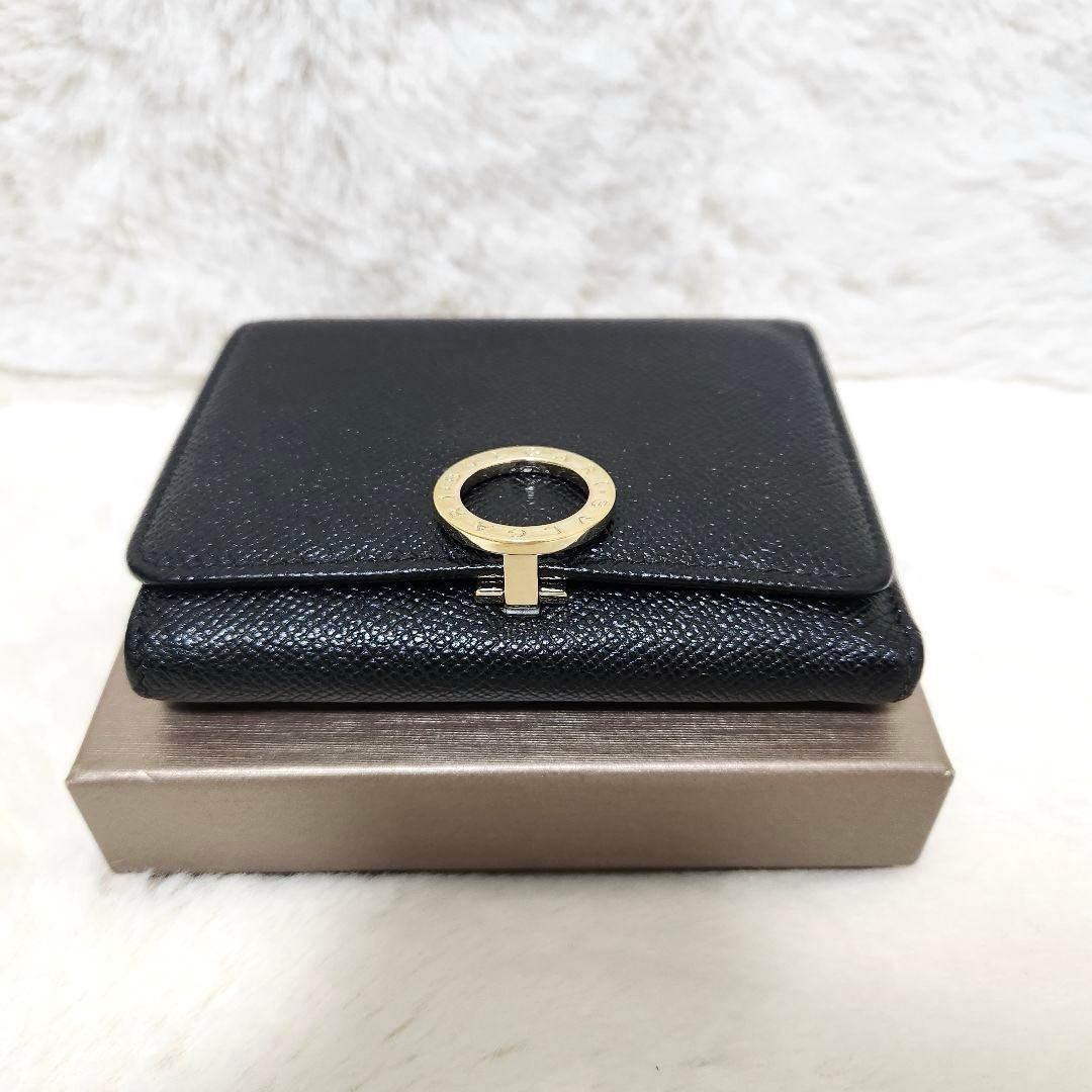 ✨極美品　現行　RFID搭載✨ブルガリ　三つ折り　ロゴクリップ　サークルロゴ　黒