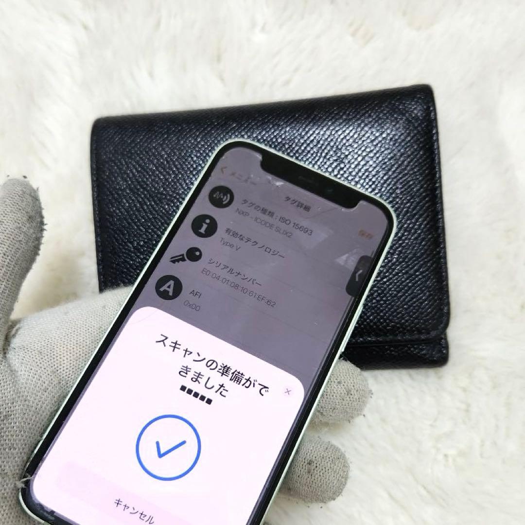 ✨極美品　現行　RFID搭載✨ブルガリ　三つ折り　ロゴクリップ　サークルロゴ　黒