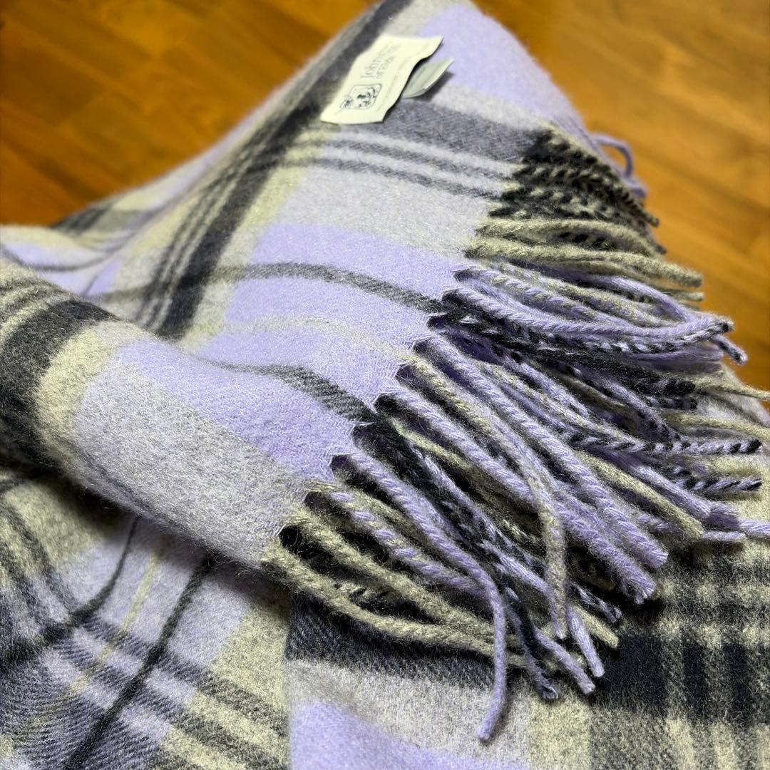 Johnstons of Elgin 大判カシミヤチェックストール　別注