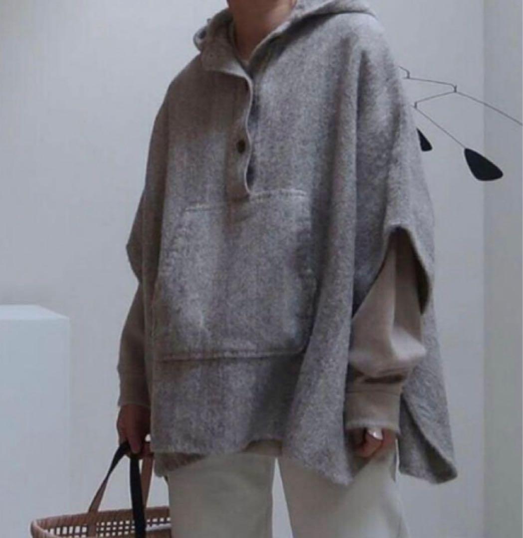 argue★SHETLAND WOOL LINEN VINTAGE PONCHO